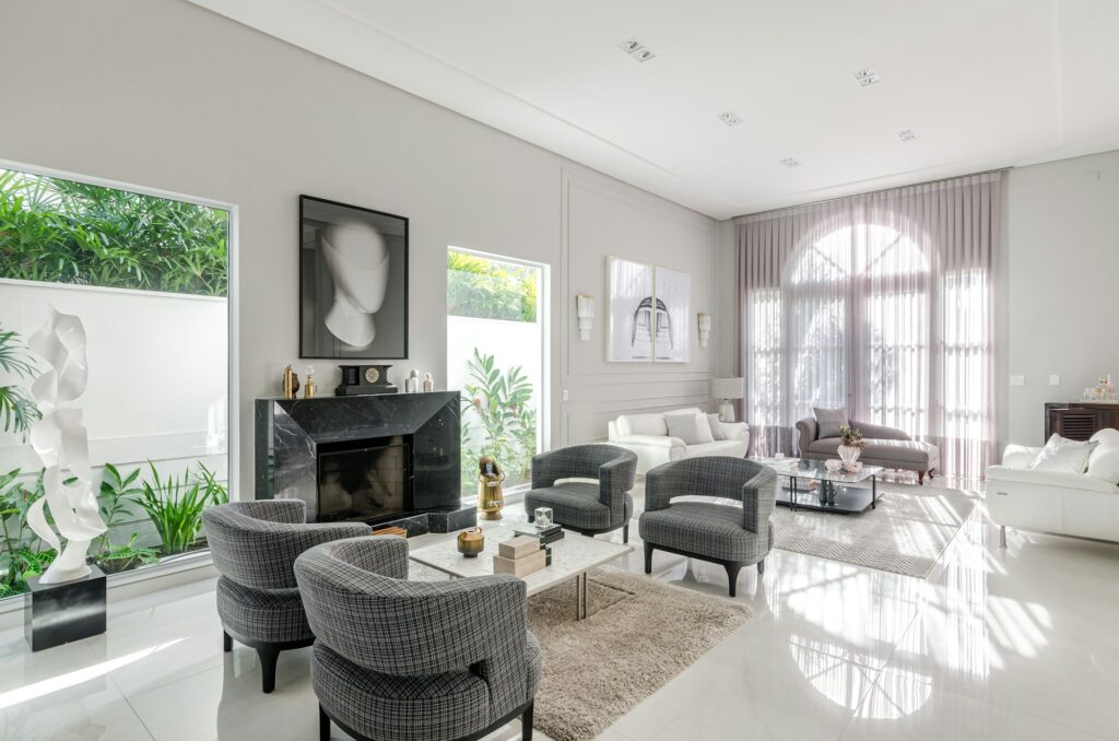The Warm Minimalist collection - serene neutral living space with oak, linen, and soft light